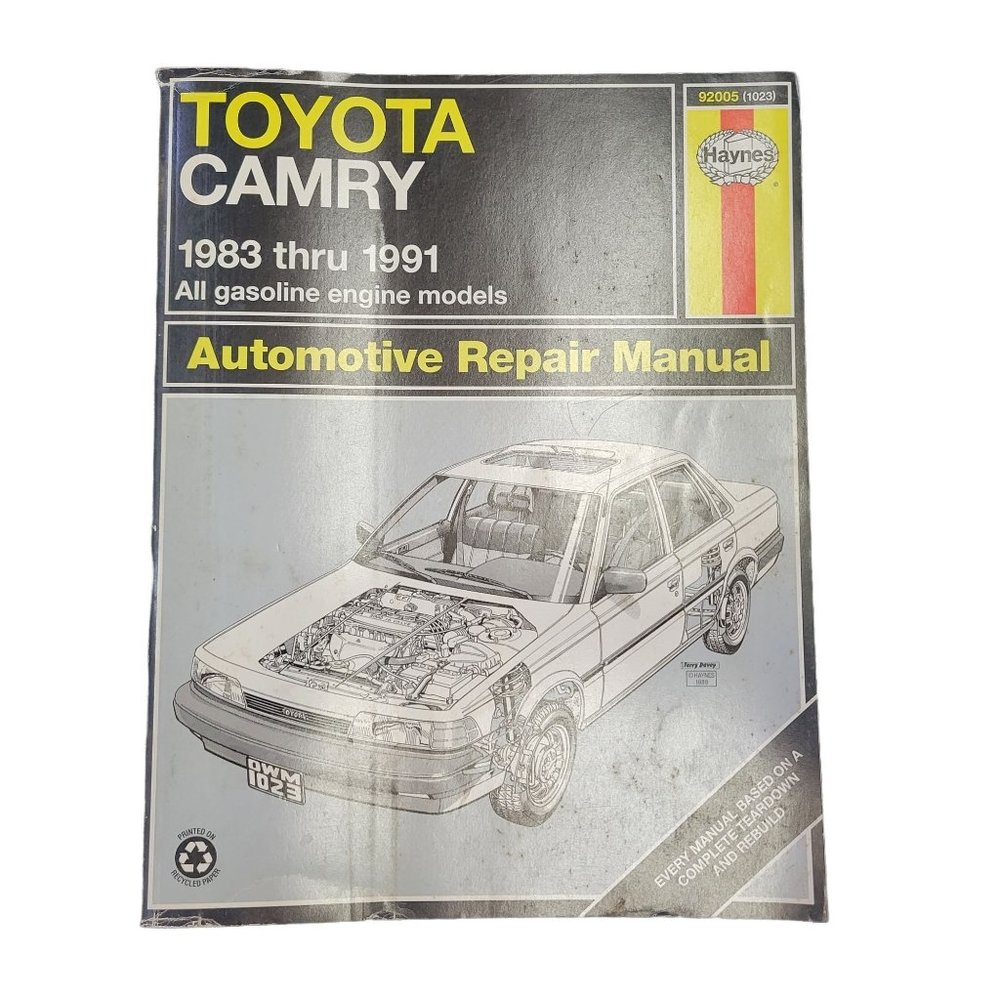 Haynes Toyota Camry 1983 - 1991 Gasoline Models Automotive Repair Manual 1023